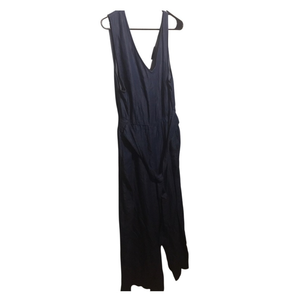 Lane Bryant Denim Sleeveless V-Neck Wide Leg Jumpsuit Size 20